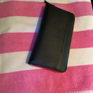 Banana republic black & red leather wallet